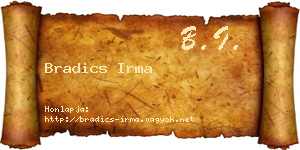 Bradics Irma névjegykártya